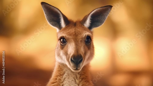 Closeup of a kangaroos fur bristling as it scans its surroundings, its intense gaze showing its heightened sense of alertness.
