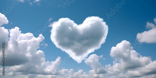 Clouds forming a heart in the sky 