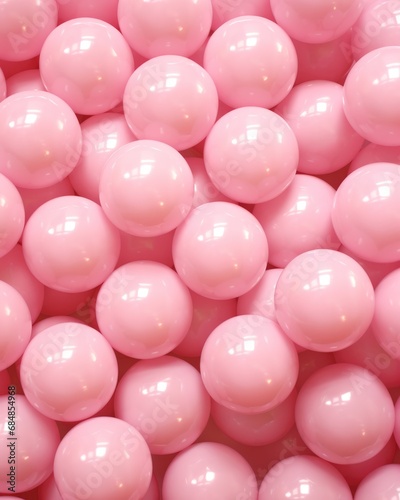 Background with pink balls. Spherical globe balls soft pastel rose color
