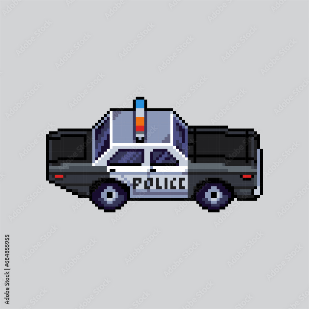 Pixel art illustration Police Car. Pixelated Cop Car. Police Cop Car ...