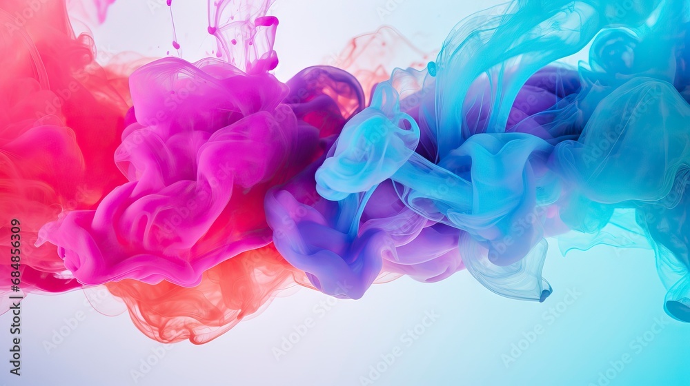 Abstract background with colorful ink in water. 3d rendering, 3d illustration. Generative AI
