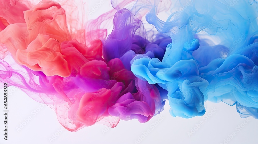 Abstract background of colored smoke in water. 3d rendering, 3d illustration. Generative AI