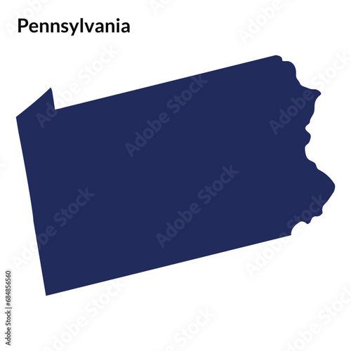 Map of Pennsylvania. USA map. photo