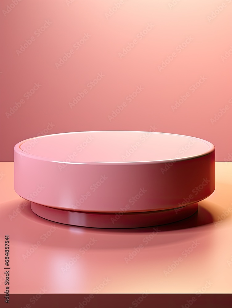 empty single podium for display product in pink minimal design. 3d render object or element graphic empty single podium for display product in pink minimal design. 3d render object or element graphic