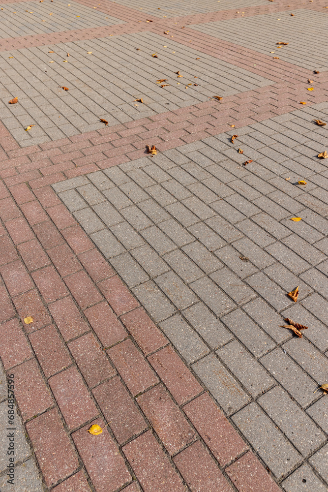 Fototapeta premium paved road with concrete tiles
