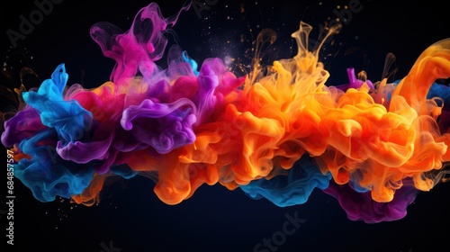 Colorful ink in water. Abstract background. 3d rendering. Generative AI