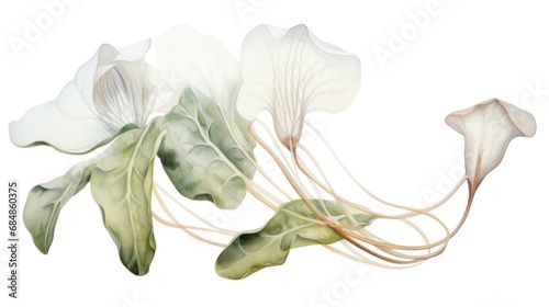 Vibrant Watercolor Rendering of Uebelmannia Pectinifera on White Background AI Generated photo