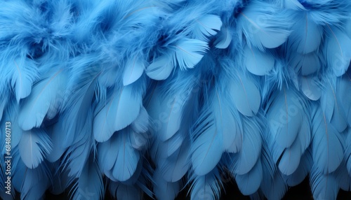 Blue feather texture background detailed digital art of large bird feathers in vibrant blue shades