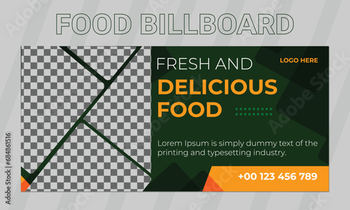 Food billboard and web banner template