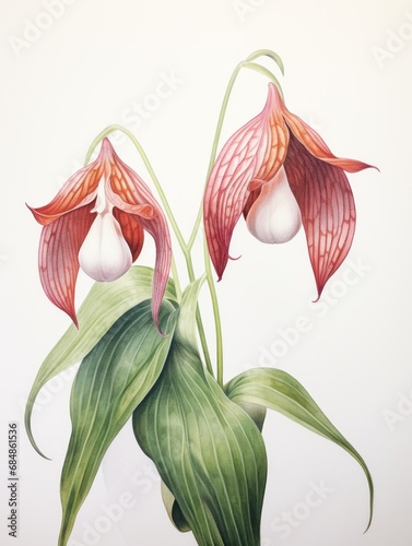 Watercolor Sketch of Masdevallia Veitchiana AI Generated photo