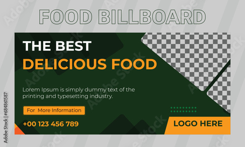 Food billboard and web banner template
