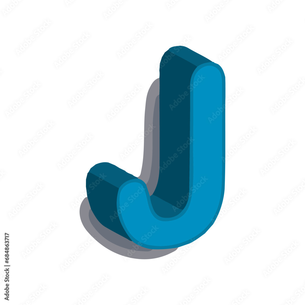 Letter J. 3D design vector Letter J. 3D design vector