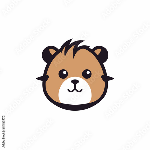 Hamsterin cartoon, doodle style. Isolated 2d vector illustration in logo, icon style, Eps 10, black and white. AI Generative