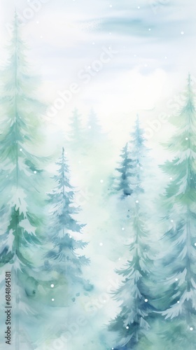 Whispering Secrets of Ancient Winters  Magical Watercolor Realm AI Generated