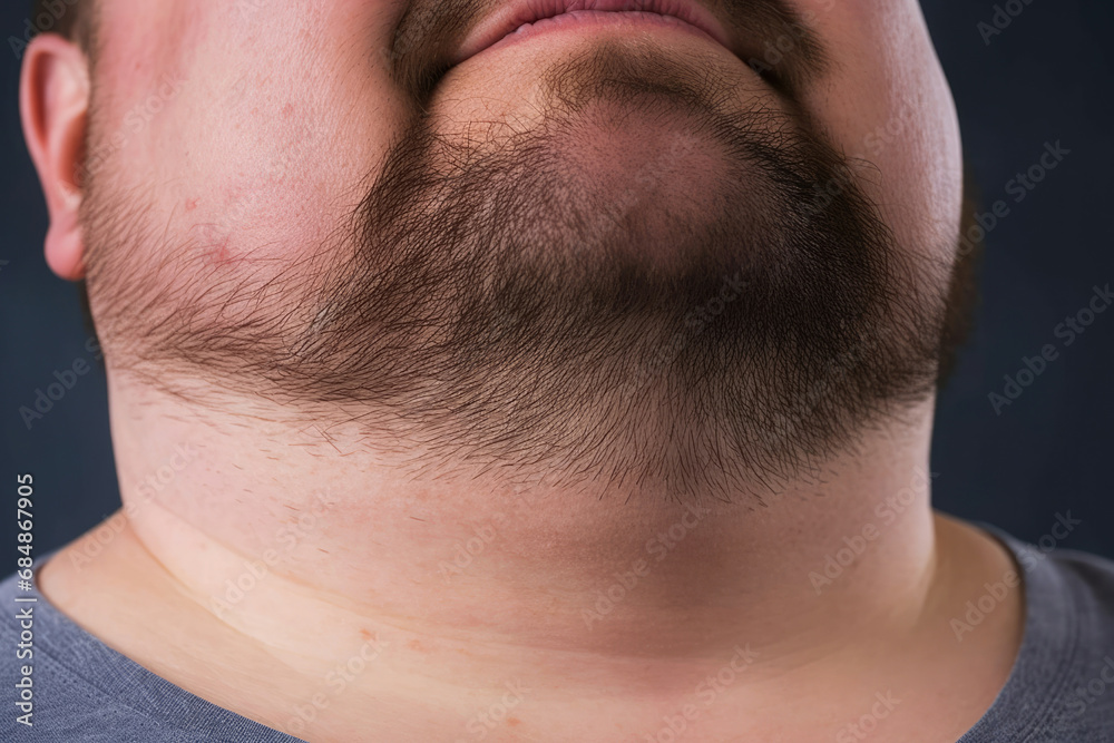 Obraz premium Male men mouth closeup care hair guy chin beard person skin beauty young face