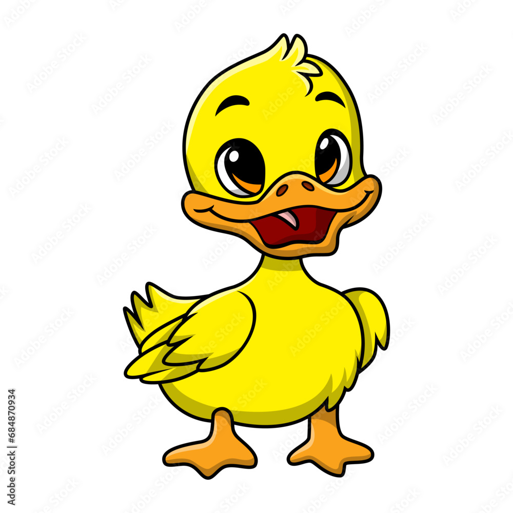 Cute duckling cartoon on white background Cute duckling cartoon on white background