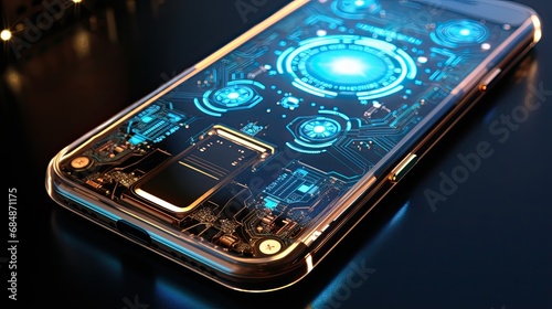 Smartphone with visible hardware. Technolog concept. photo
