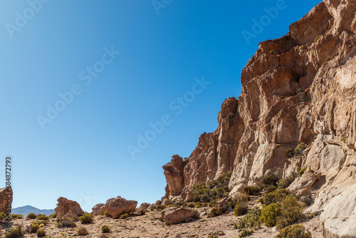 Rock formation in a desert setting, in Bolivia. © R. Augustus