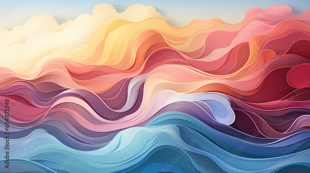 Obraz premium bright multicolored paints, gradient transition spectrum, abstract background mixing a swirl of colors