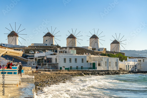 Famous windmills of Mykonos island, Greece