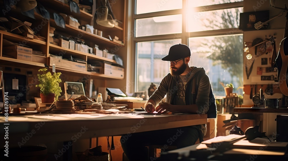An entrepreneur working arranging workshop or on a laptop in a modern office. Starting a new job An entrepreneur working arranging workshop or on a laptop in a modern office. Starting a new job