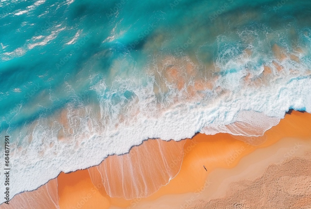 beautiful view of the beach from above. generative ai beautiful view of the beach from above. generative ai