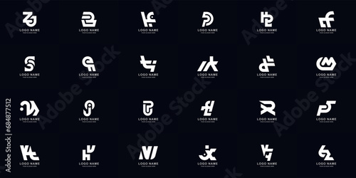 Collection full set abstract combine letter a - z monogram logo photo