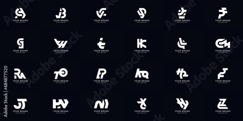 Collection full set abstract combine letter a - z monogram logo