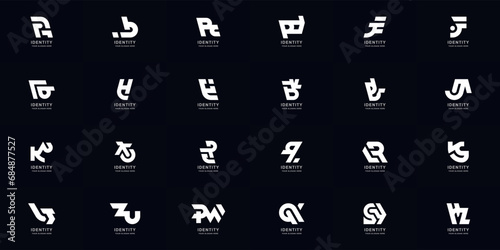 Collection full set abstract combine letter a - z monogram logo photo