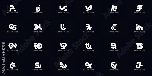 Collection full set abstract combine letter a - z monogram logo