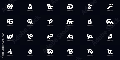 Collection full set abstract combine letter a - z monogram logo