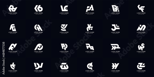 Collection full set abstract combine letter a - z monogram logo