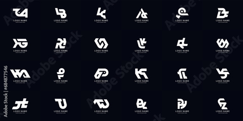 Collection full set abstract combine letter a - z monogram logo