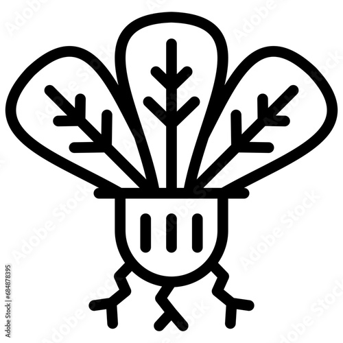 hydroponic icon illustration design with outline