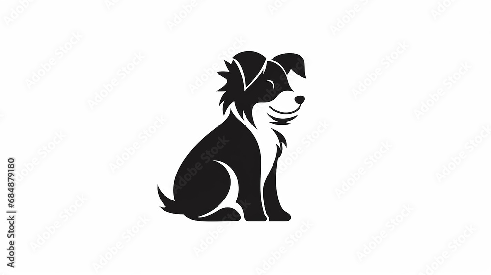 dog logo, simple flat graphics, black and white illustration dog logo, simple flat graphics, black and white illustration