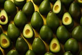 green avocado, Fresh Avocados, useful fruit, banner top view,