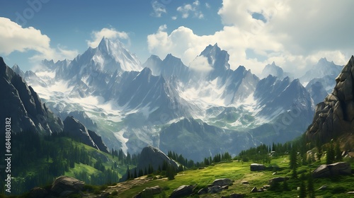Alpine ecosystems on towering peaks