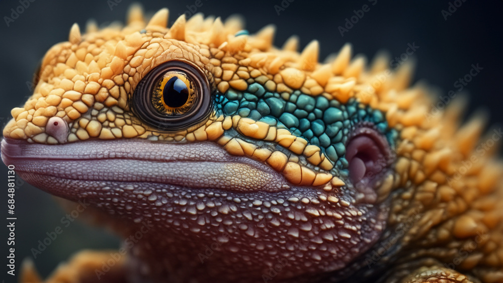 Fototapeta premium close up of iguana like creature with detailed and textured skin