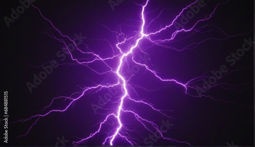bstract image of electrical current and voltage on a plain black background illuminated violet color from Generative AI