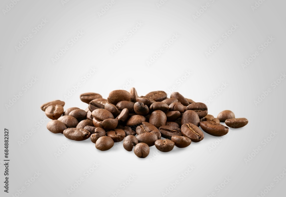 Roasted aroma coffee beans on background Roasted aroma coffee beans on background