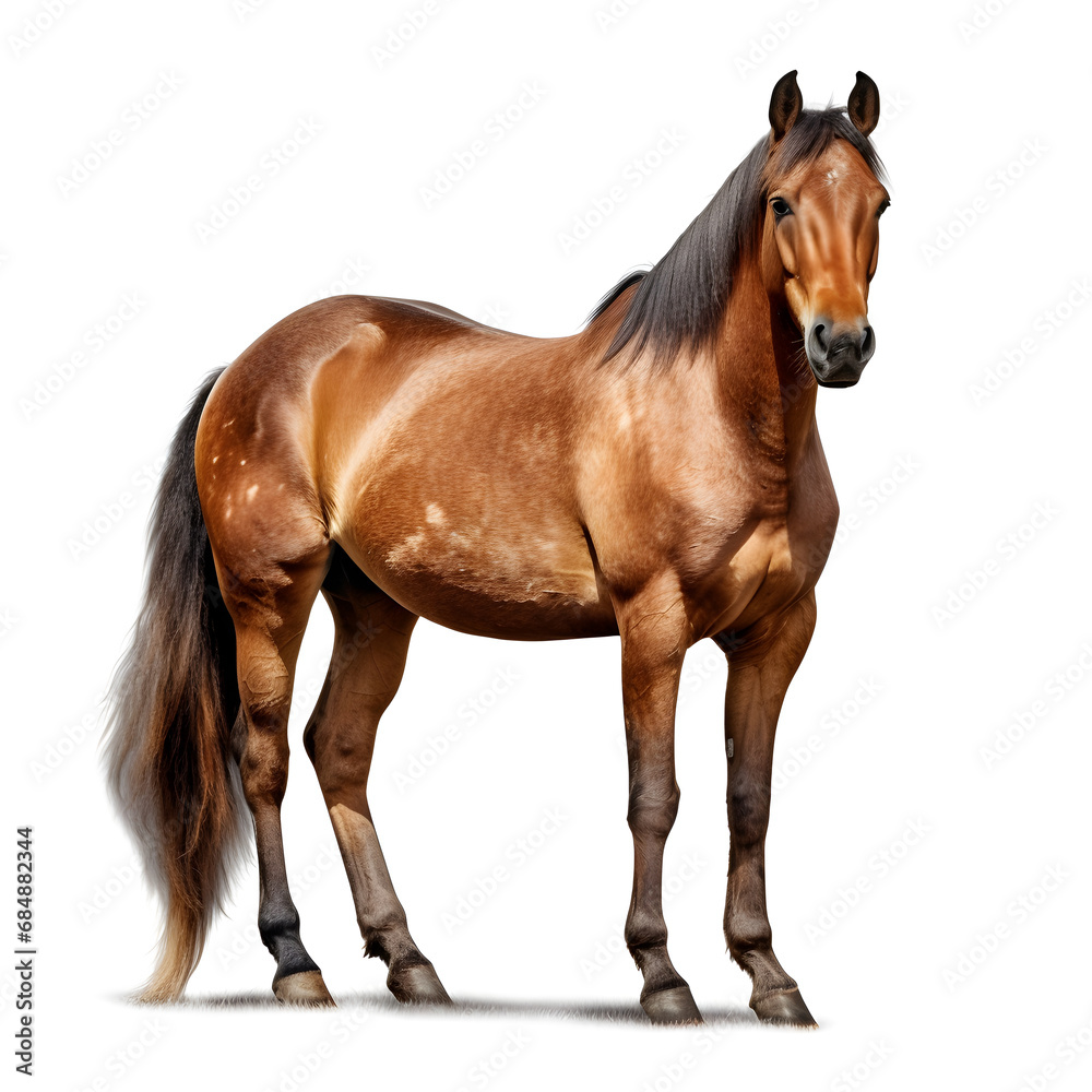 horse white background, horse isolated, Chestnut horse horse white background, horse isolated, Chestnut horse