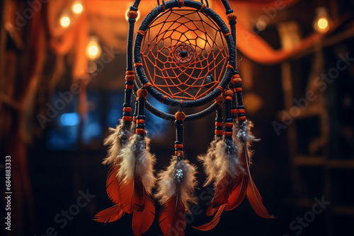 Dreamcatcher, boho chic, ethnic amulet,symbol photo