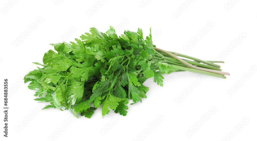 Heap of chopped parsley leaves isolated on white Heap of chopped parsley leaves isolated on white
