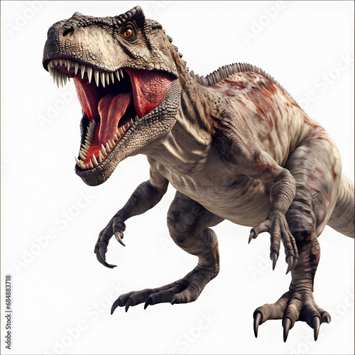 dinosaur predator, Tyrannosaurus Rex, white background © elina