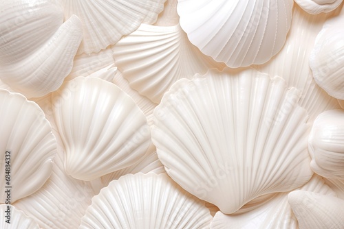 Pearlescent Bliss: A Captivating Image of Smooth Seashell Texture in Luxurious Pearl White Color
