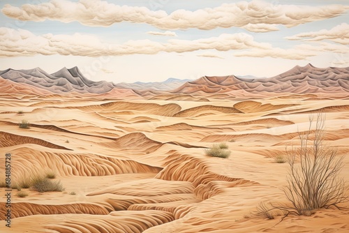 Sandy Serenity  Abstract Desert Landscape in Harmonious Sand Colors