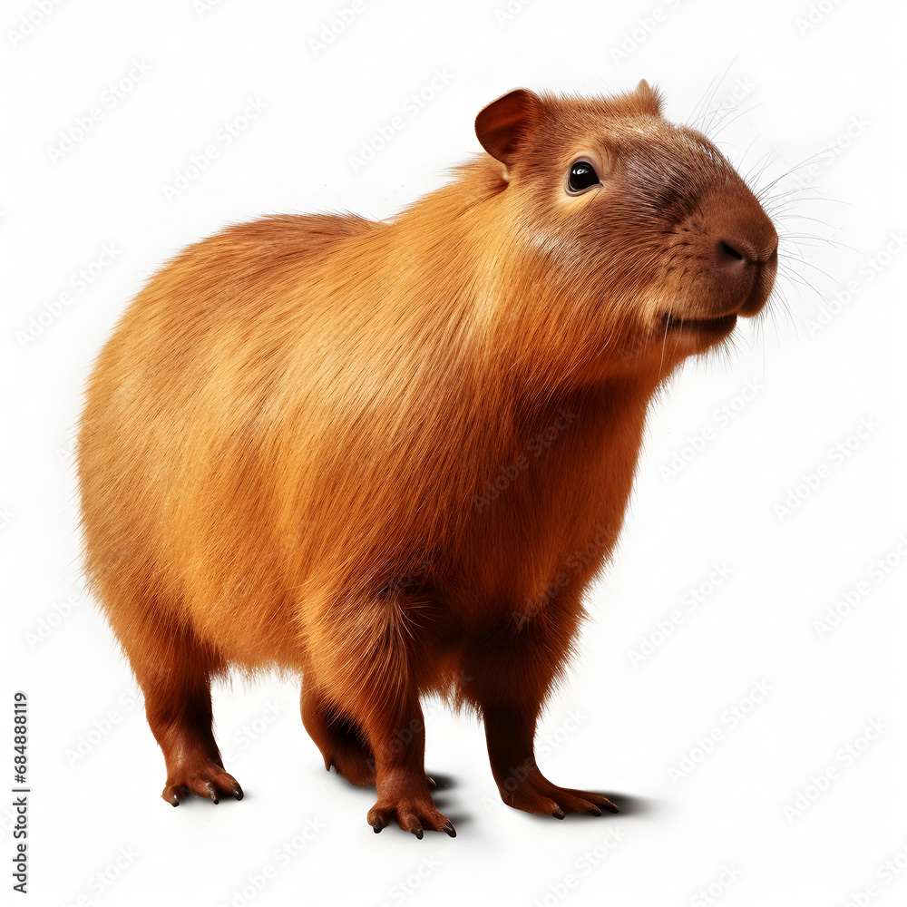 Capybara isolated, Hydrochaeris hydrochaeris, Capybara isolated, Hydrochaeris hydrochaeris,