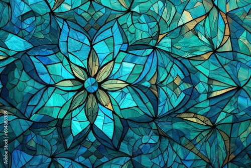 Turquoise Treasures: Intricately Designed Mosaic of Vibrant Hues.