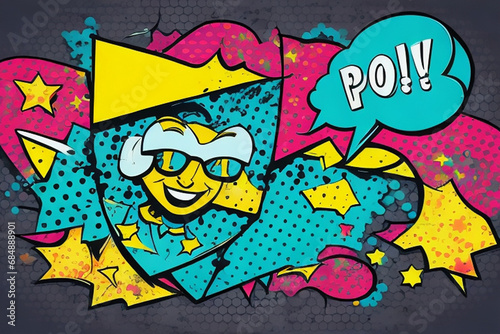 A pop art style with comic bubbles  dots. Comic art illustration background