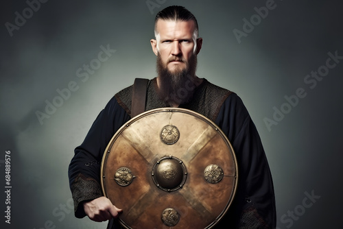 Viking or Anglo-Saxon warrior. Neural network AI generated art photo